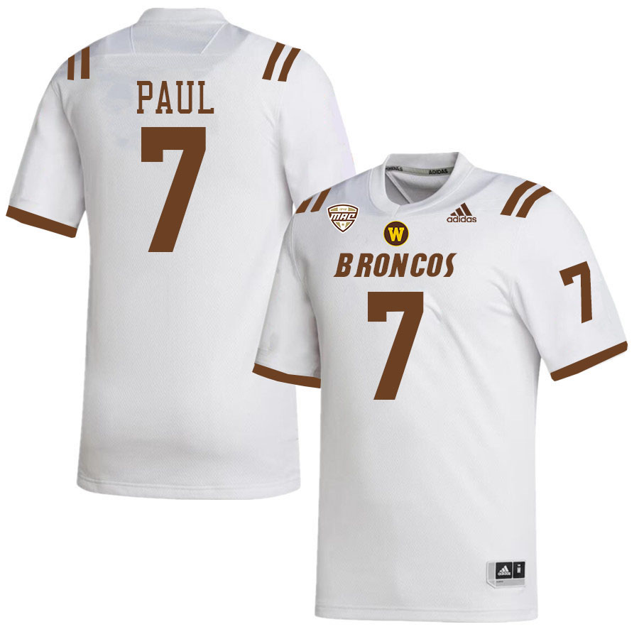 #7 Isaiah Paul Western Michigan Broncos College Football Jerseys Stitched-White